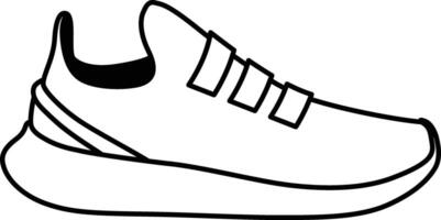 The Solid Outline Icon of Single Sneaker with Velcro vector
