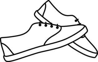 the outline icon of Flat shoes vector