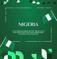 Nigerian Independence Day Geometric Banner with Stunning Green Shades. A square banner design with modern geometric ornaments, depicting the spirit of freedom and unity of Nigeria. vector