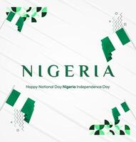 This fresh and modern square banner, featuring a geometric elements, is the perfect design to showcase Nigeria National Day with pride. vector