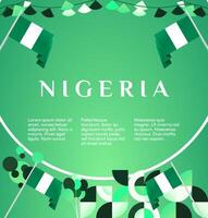 Celebrate the essence of Nigeria with this stylish green gradient square banner, designed for National Day posts, greeting cards, and invitations. vector