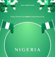 A modern square banner for Nigeria National Day, blending the national flag with a green gradient for a unique look thats perfect for digital promotions and event invites. vector
