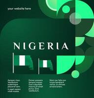 A minimalist yet striking square banner design with a bold green gradient and subtle geometric shapes, ideal for National Day posts, greetings, or invitations. vector