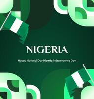 Green gradient Nigerian National Day banner is perfect for celebrating with style. Use it for social media posts, invitations, greeting cards, and more. vector