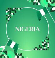 This vibrant green gradient Nigerian National Day banner is designed with geometric elements and the flag. Perfect for use on invitations, cards, and social media posts. vector