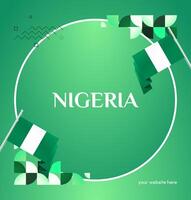 Nigerian square banner with circle emblem and simple geometric vector