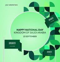 Banner Template with Gradient Green Background. Modern and minimalist design with gradient green color, suitable for posters, advertisements or flyers for national events. vector
