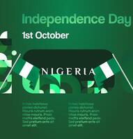 Geometric patterns and a bold green gradient, this square banner design captures the essence of Nigeria National Independece Day in a unique and contemporary way. vector