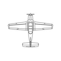 Technical sketch drawing aircraft line art vector
