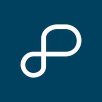 modern letter P with infinity symbol combination vector