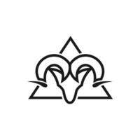 Abstract horns ram animal sheep logo vector