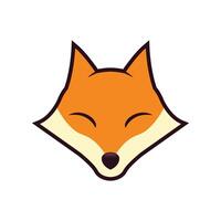 illustration of cute fox head in flat design vector