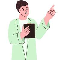 illustration of doctor trying to explain something vector