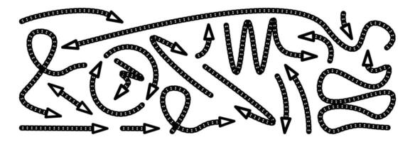 A set of different pointing arrows. vector
