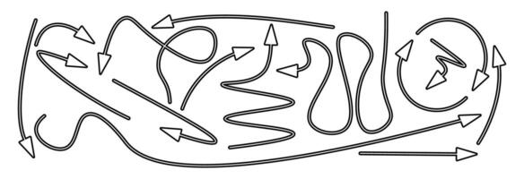A set of black movement arrows. vector