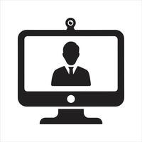 Online conversation icon. Working from home icon vector