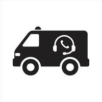 Ambulance call icon vector
