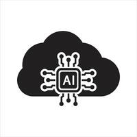AI cloud icon. Artificial intelligence icon vector