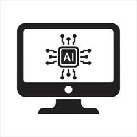 Artificial intelligence icon. Semiconductor. CPU. Processor. AI chip icon vector