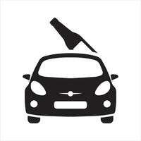 Do not drink and drive icon. Drunk man returning to his car. Drunk driving icon vector