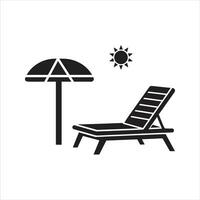 Beach icon. Summer. and glyph vector