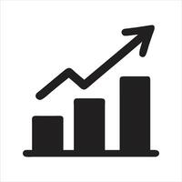 Growing graph icon. Bar chart icon vector
