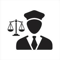 Justice scale icon. Lawyer icon vector