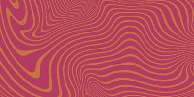 Background with Abstract Psihedelic Twisted Stripes with Red and Yellow Colors. Waves with optical illusion effect. Modern design with hipnotic lines vector