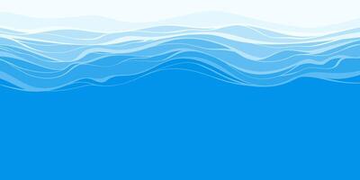 Abstract Sea waves in Blue Tones. Banner with space for text. vector