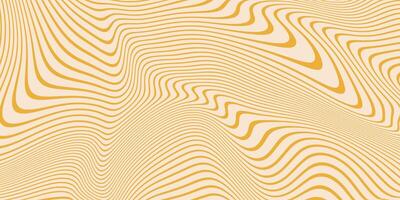 Psihedelic Abstract Stripes Background with White and Yellow Colors. Waves with optical illusion effect. Modern design with hipnotic lines vector
