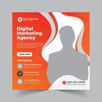 Custom Square Banner Design for Business, Editable Marketing Template with Photo Area vector