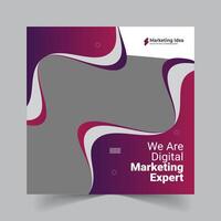 Editable Square Banner Marketing Agencies with Image Space vector