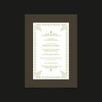 Art wedding invitation with pattern motif vector