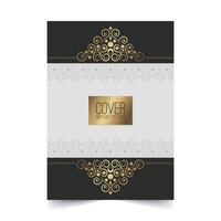 cover of elegant pattern motif in gold color vector