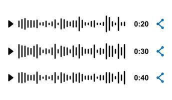 Digital sound wave equalizer, simple audio sound waves effect. vector