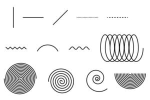 Types of geometric lines. Different types of line. vector