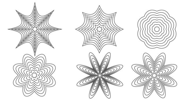 radial resumen geométrico formas con distorsión, deformación efecto ilustración. vector