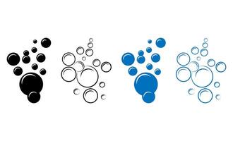 Bubbles design art. Clear soda drops line icon silhouettes. Fizzy drink water bubble icon design. vector