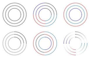 Dotted circles. Dot circle illustration on white background. vector