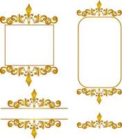 Set of golden frames, Text dividers and arrows, Calligraphic Decorative Elements, Decorative Vintage Elements vector