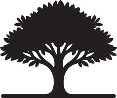 Silhouette of a mango tree. vector