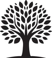 Silhouette of a tree. vector