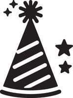 Silhouette of a simple party hat. vector