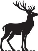 Standing a reindeer icon silhouette. vector