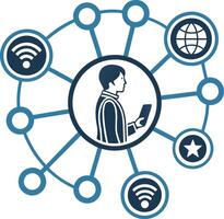 People connected networking icon. vector