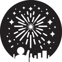 Fireworks in new year eve. vector