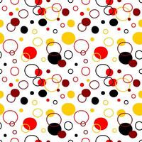 Endless geometric pattern. Seamless ornament, colorful circles and contours, cheerful colors. Yellow, black, red, bordo. Graphic illustration, fabric, textile, print, web, wallpaper, background vector