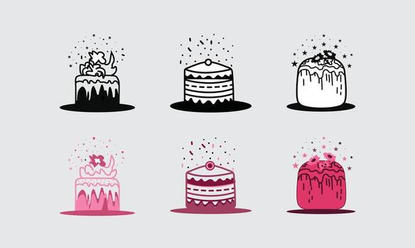 Cake icon for web and mobile app vector