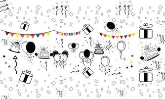 Collection of various festive elements for a birthday party vector