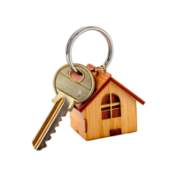 a set of keys with a red house on the top png